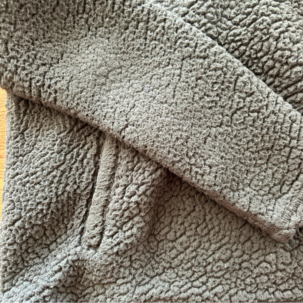 Abercrombie Women Sherpa Fleece 1/4 Zip Pullover S Soft Pocket Olive Green Army - Picture 7 of 7